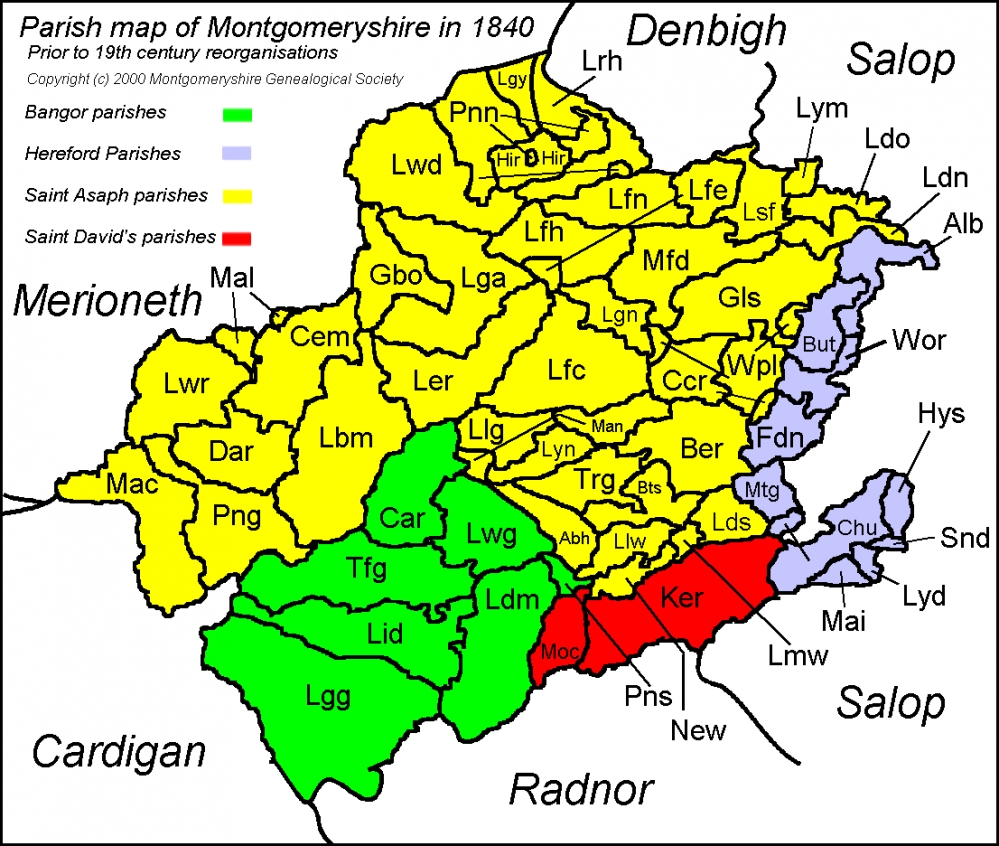 Montgomeryshire Genealogical Society - mgs parish map of montgomeryshire 20140218 1136976093